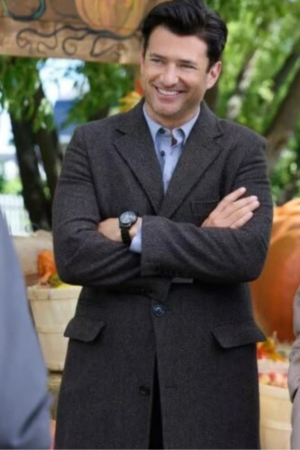 Luke Bellwhether Movie Autumn At Apple Hill 2024 Wes Brown Black Wool Coat