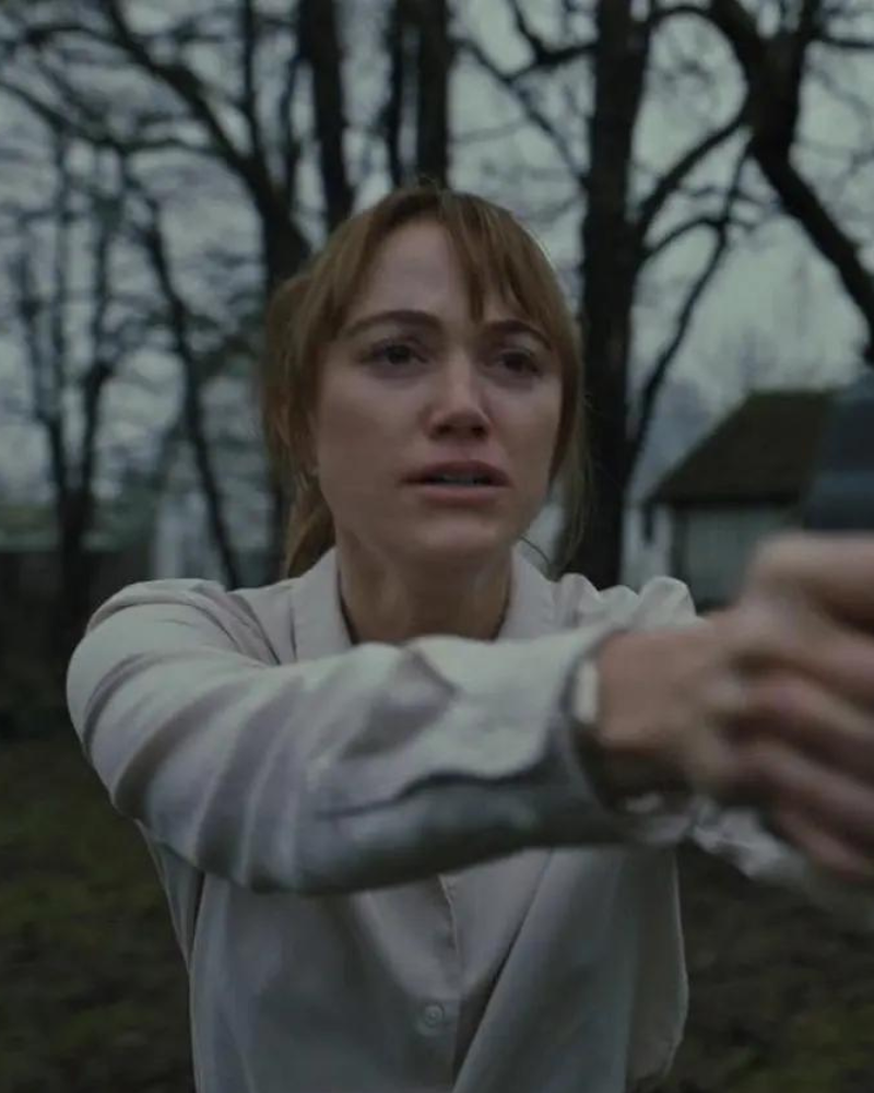 Maika Monroe Movie Longlegs 2024 White Shirt Maika Monroe Movie Longlegs 2024 White Shirt