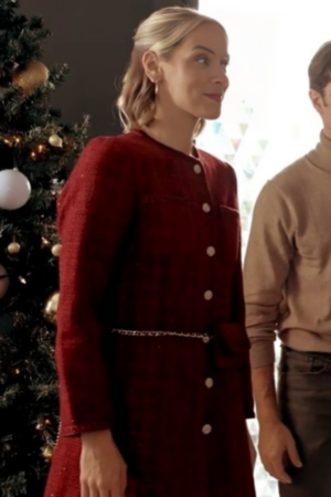Rachel Skarsten The Christmas Charade 2024 Whitney Dress Coat
