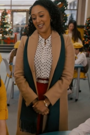 Tamera Mowry-housley Scouting For Christmas Angela Beige Coat