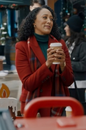 Tamera Mowry-housley Scouting For Christmas Angela Red Coat