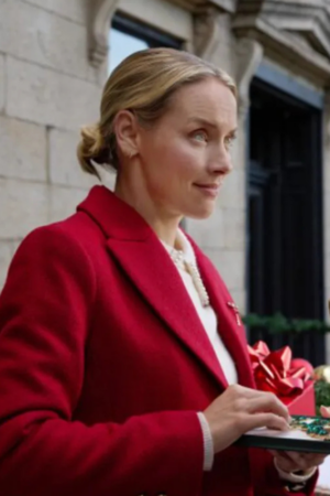 Whitney The Christmas Charade 2024 Rachel Skarsten Red Wool Coat