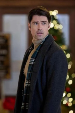 Corey Sevier The Christmas Charade 2024 Josh Black Wool Coat