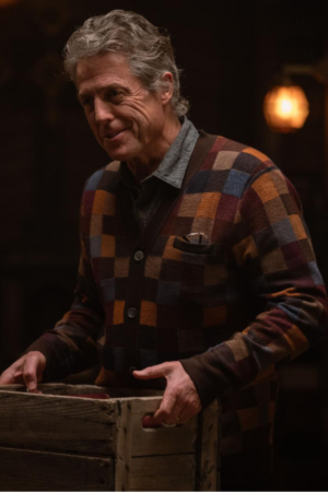 Hugh Grant Heretic 2024 Mr. Reed Colorblock Cardigan