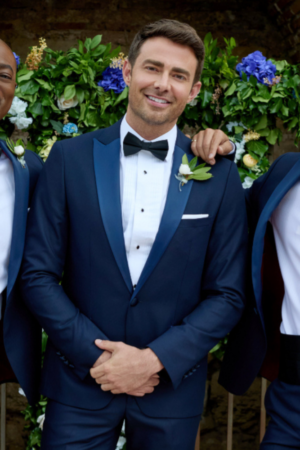 Jonathan Bennett The Groomsmen Second Chances Blue Tuxedo Suit