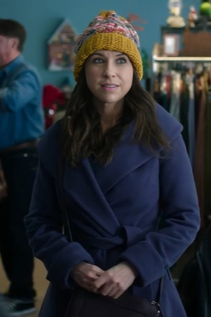 Kathy Barrett Film Hot Frosty 2024 Lacey Chabert Blue Coat