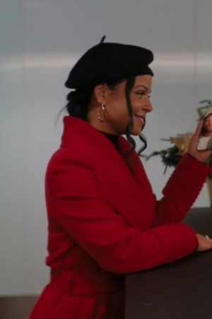 Meet Me Next Christmas Christina Milian Belted Wool Coat