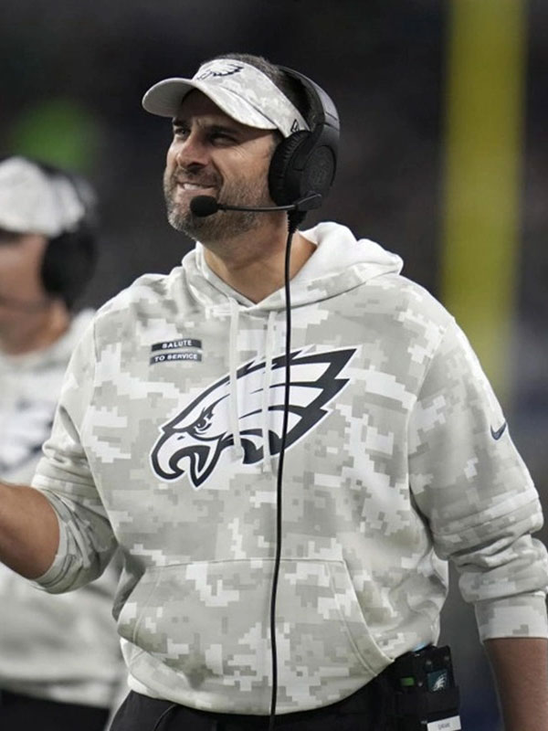 Nick Sirianni Salute to Service Eagles Camo Hoodie Nick Sirianni Salute to Service Eagles Camo Hoodie