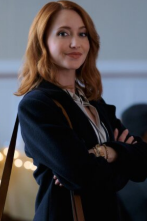 Piper TV Movie All I Need For Christmas 2024 Emily Tennant Black Wool Trench Coat