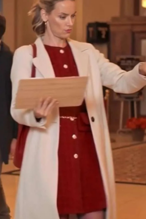 Rachel Skarsten The Christmas Charade 2024 Whitney White Coat