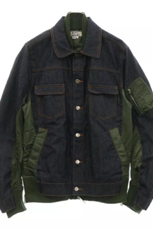 S A.P.C. 'Eimi Denim Ma-1 Docking Indigo Flight Jacket