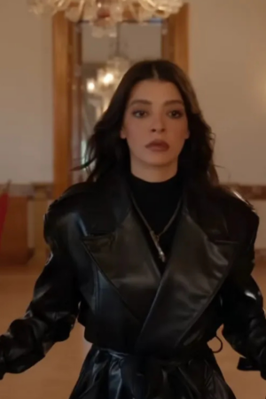 Selin Sekerci Tv Series The Family (Aile) Serap Vural Black Long Coat