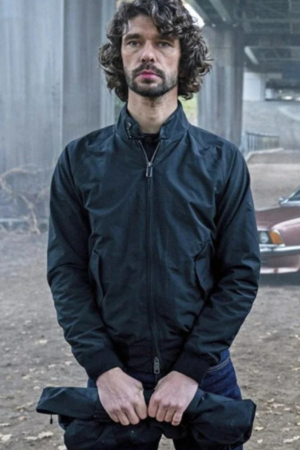 Ben Whishaw Tv Series Black Doves 2024 Sam Young Black Bomber Jacket