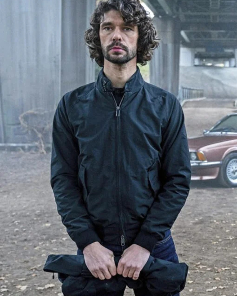 Ben Whishaw Tv Series Black Doves 2024 Sam Young Black Bomber Jacket Ben Whishaw Tv Series Black Doves 2024 Sam Young Black Bomber Jacket