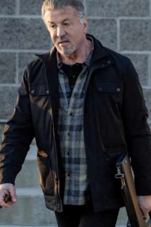 Chester Alarum Movie 2025 Sylvester Stallone Black Cotton Jacket