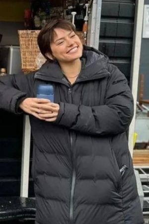 Daisy Ridley Cleaner 2025 Puffer Hooded Jacket