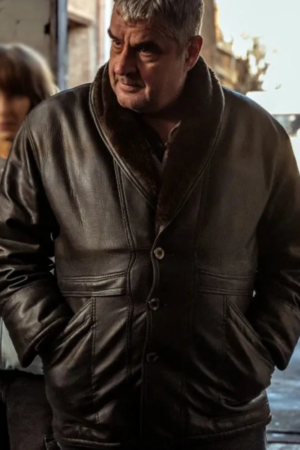 Ferry Bouman Ferry 2 Movie 2024 Frank Lammers Black Leather Shearling Jacket