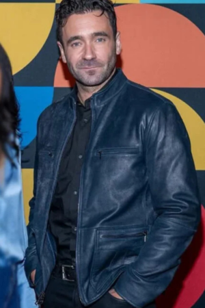 Fitz Saint-pierre 2025 Allan Hawco Blue Leather Jacket