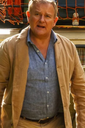 Hugh Bonneville Paddington In Peru 2024 Henry Brown Beige Blazer Jacket