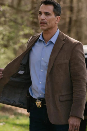 Johnathon Schaech Blue Ridge The Series 2024 Justin Wise Brown Corduroy Blazer