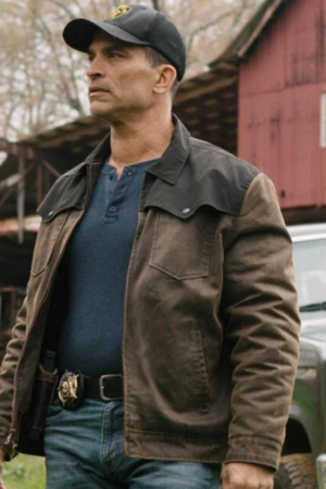 Johnathon Schaech Blue Ridge The Series 2024 Justin Wise Brown Jacket