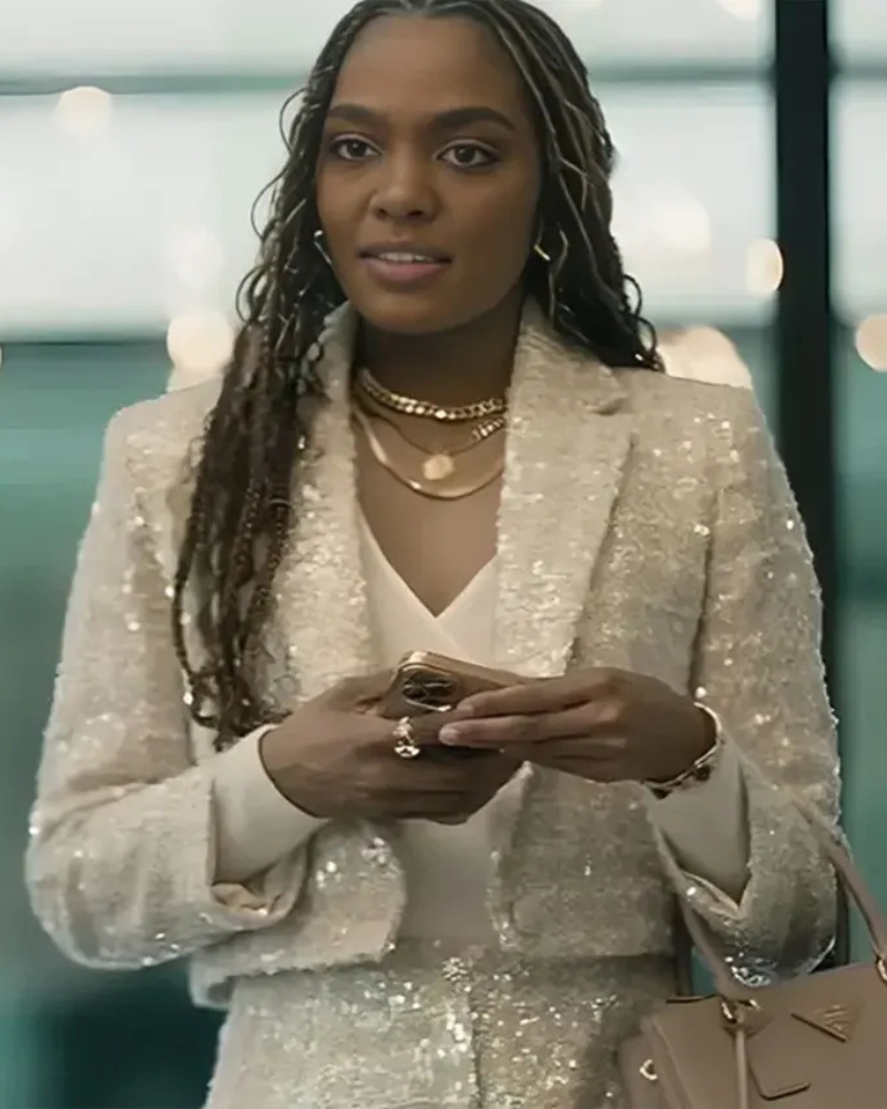 Morgan Brewster’s Millions Christmas China Anne Mcclain Sequin White Blazer Morgan Brewster’s Millions Christmas China Anne Mcclain Sequin White Blazer