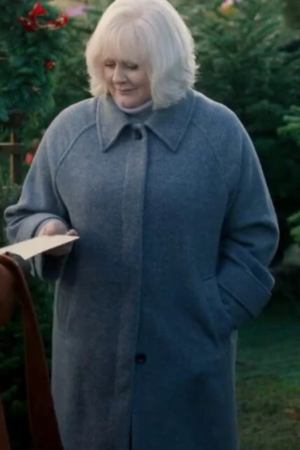 Reed Black Doves 2024 Sarah Lancashire Grey Trench Coat