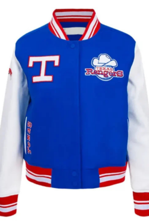 Retro Classic Rib Texas Rangers Blue Varsity Jacket
