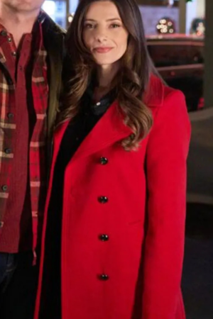 Rose Demonte Deck The Walls 2024 Ashley Greene Red Wool Coat