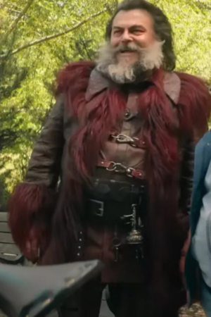 Satan Dear Santa 2024 Jack Black Brown Leather Shearling Coat