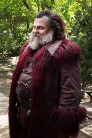 Satan Dear Santa 2024 Jack Black Brown Leather Shearling Fur Coat