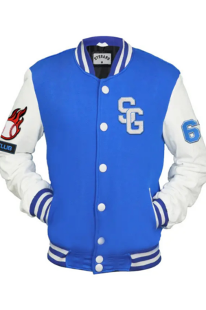 Stegaro Blue And White Letterman Varsity Jacket