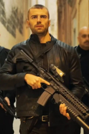Tanner Movie Classified 2024 Myles Clohessy Black Leather Jacket