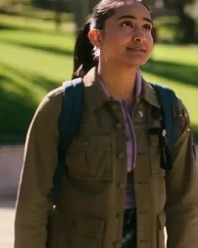The Sex Lives Of College Girls Amrit Kaur Embellished Green Jacket The Sex Lives Of College Girls Amrit Kaur Embellished Green Jacket