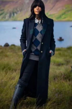 The Traitors UK 2024 Claudia Winkleman Blue Wool Long Coat