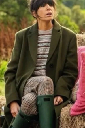 The Traitors UK 2024 Claudia Winkleman Green Wool Trench Coat