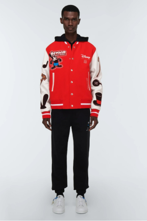 Givenchy - x Disney® leather-trimmed wool-blend varsity jacket