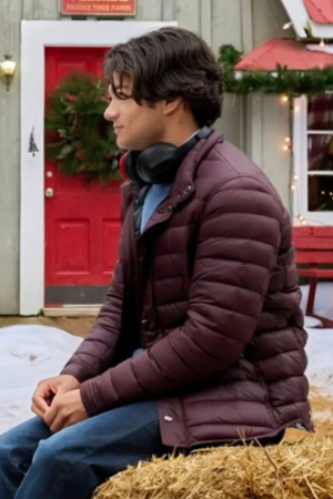 Will Movie A Dance In The Snow 2024 Dorian Giordano Maroon Puffer Jacket