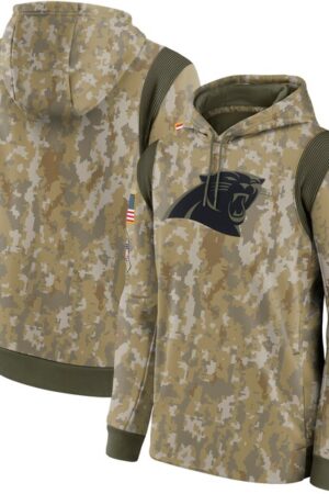 Men's Nike Camo Carolina Panthers Salute To Service Therma Performance Pullover Hoodie