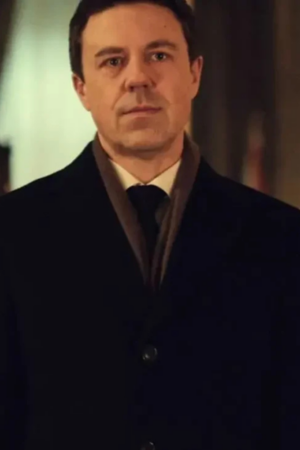 Andrew Buchan Black Doves Wallace Webb Black Trench Coat