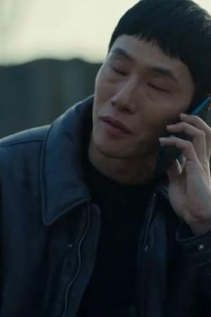 Kim Dong-won The Trunk 2024 Um Tae-seong Black Leather Bomber Jacket