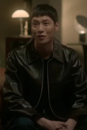 Kim Dong-won The Trunk 2024 Um Tae-seong Black Leather Jacket