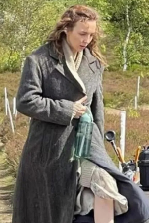 Movie 28 Years Later 2025 Jodie Comer Grey Wool Coat