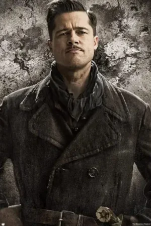 Movie Inglourious Basterds Brad Pitt Brown Wool Coat