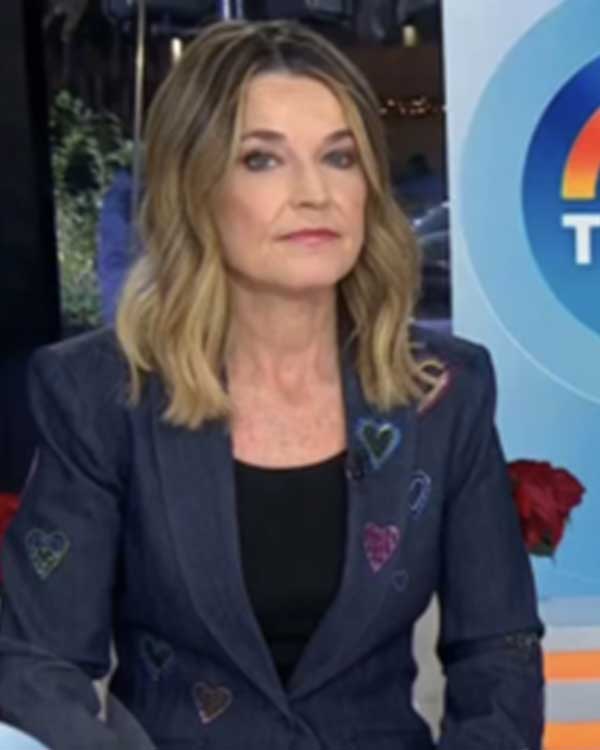 The Today Show 2024 Savannah Guthrie Heart Denim Blazer The Today Show 2024 Savannah Guthrie Heart Denim Blazer