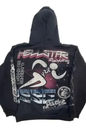 Unisex Black Sport Cotton Hoodie