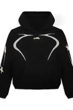 Unisex Jet Black Sports Cotton Hoodie