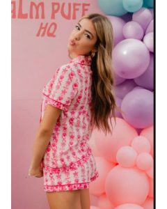 Pink Palm Pajamas Set