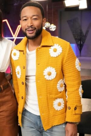 The Voice S27 John Legend Yellow Daisy Applique Jacket