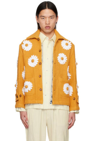 E! News 2025 John Legend Yellow Daisy Appliqué Jacket